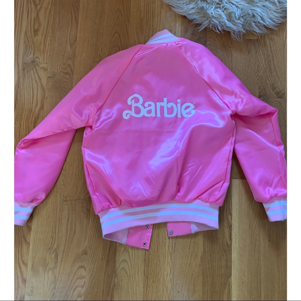 Hot Pink Barbie Button-Down Track Jacket